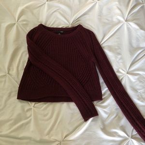 Cropped burgundy Knit Sweater
